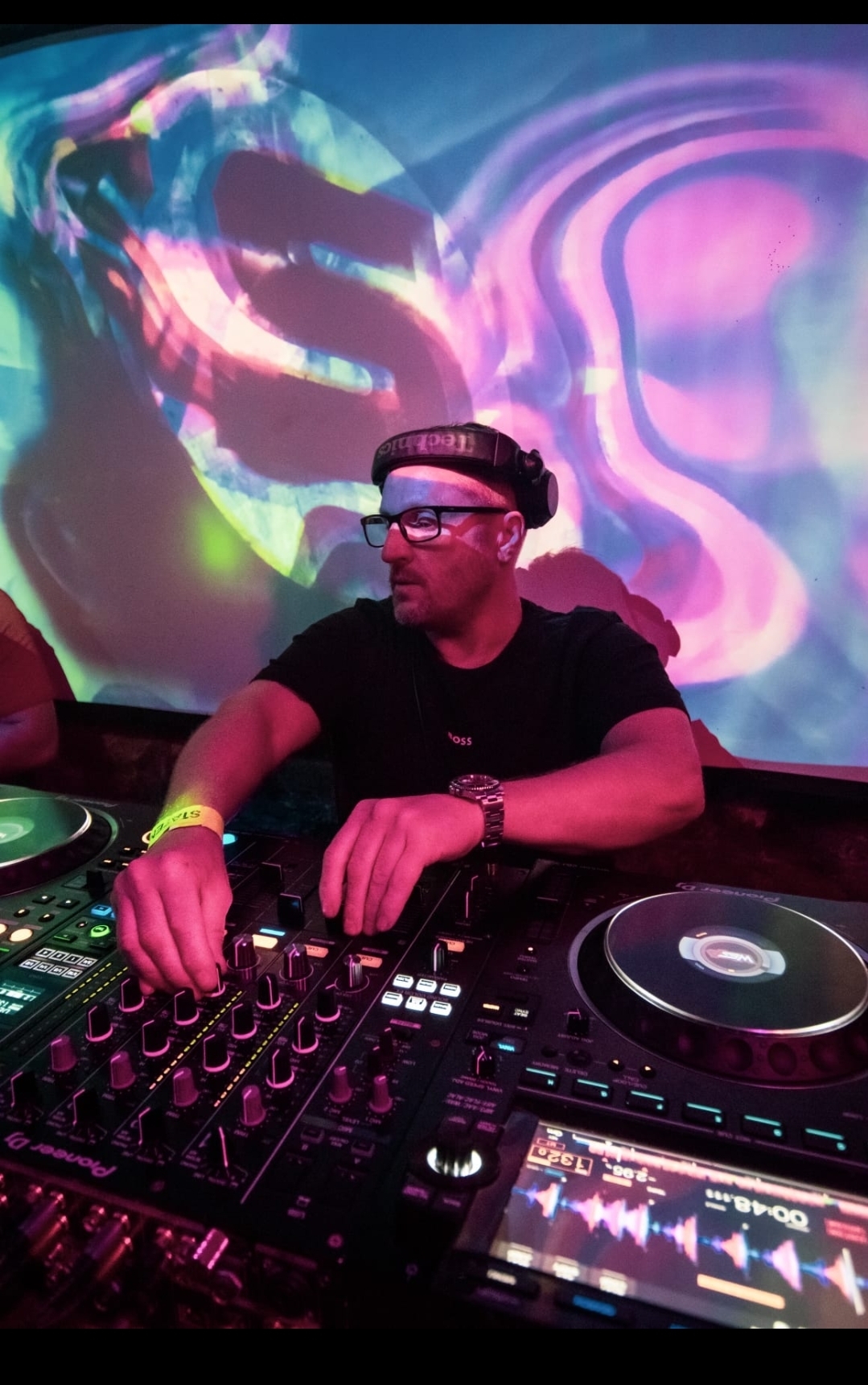 DJ on Pioneer decks